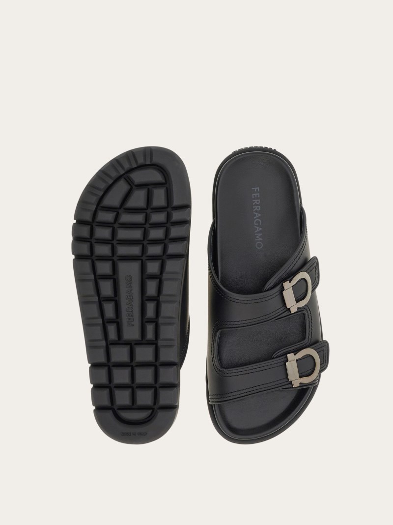 Ferragamo | Men's Double-Strap Sandal - Black