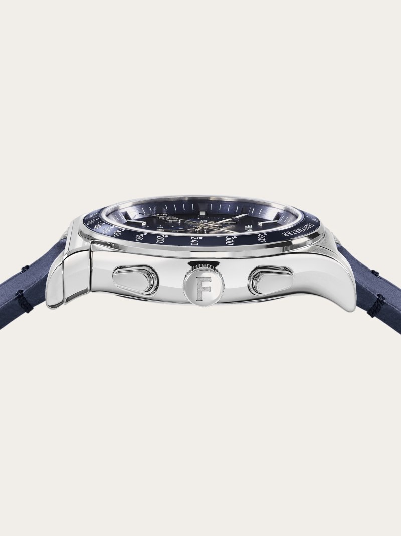 Ferragamo | Men's 1927 Chrono Watch - Steel/Blue