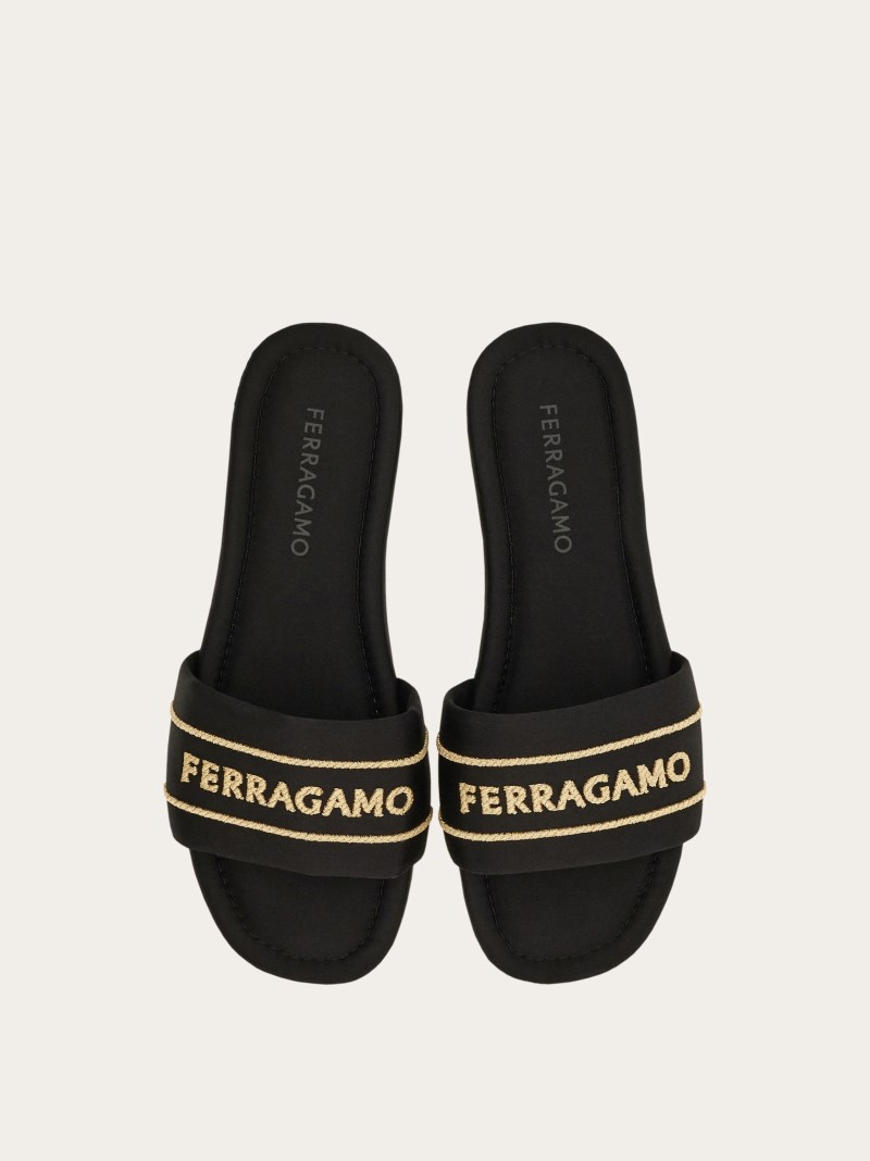 Ferragamo | Women's Slide With Logo - Black