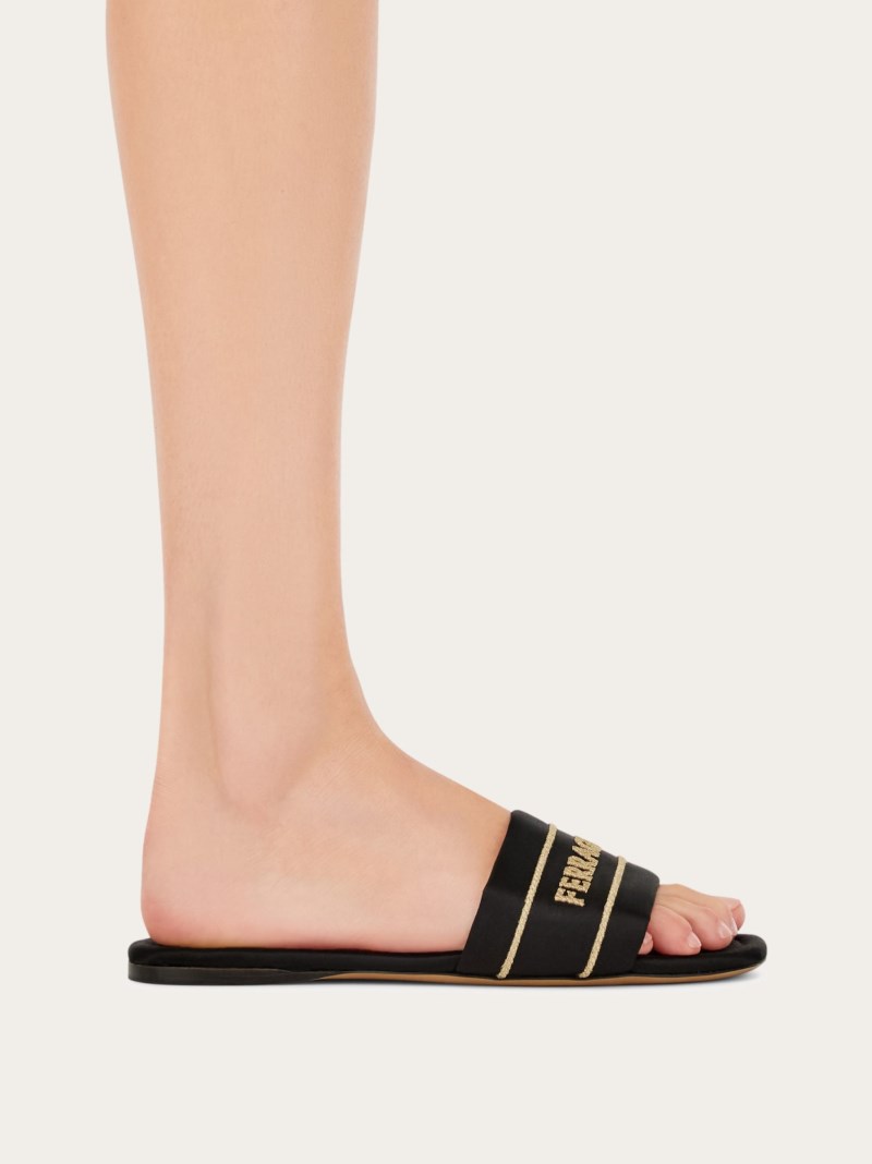 Ferragamo | Women's Slide With Logo - Black