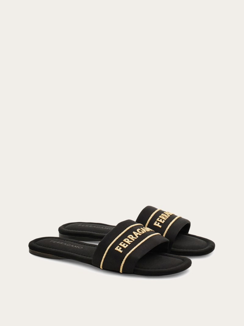Ferragamo | Women's Slide With Logo - Black