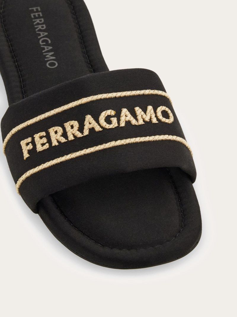 Ferragamo | Women's Slide With Logo - Black