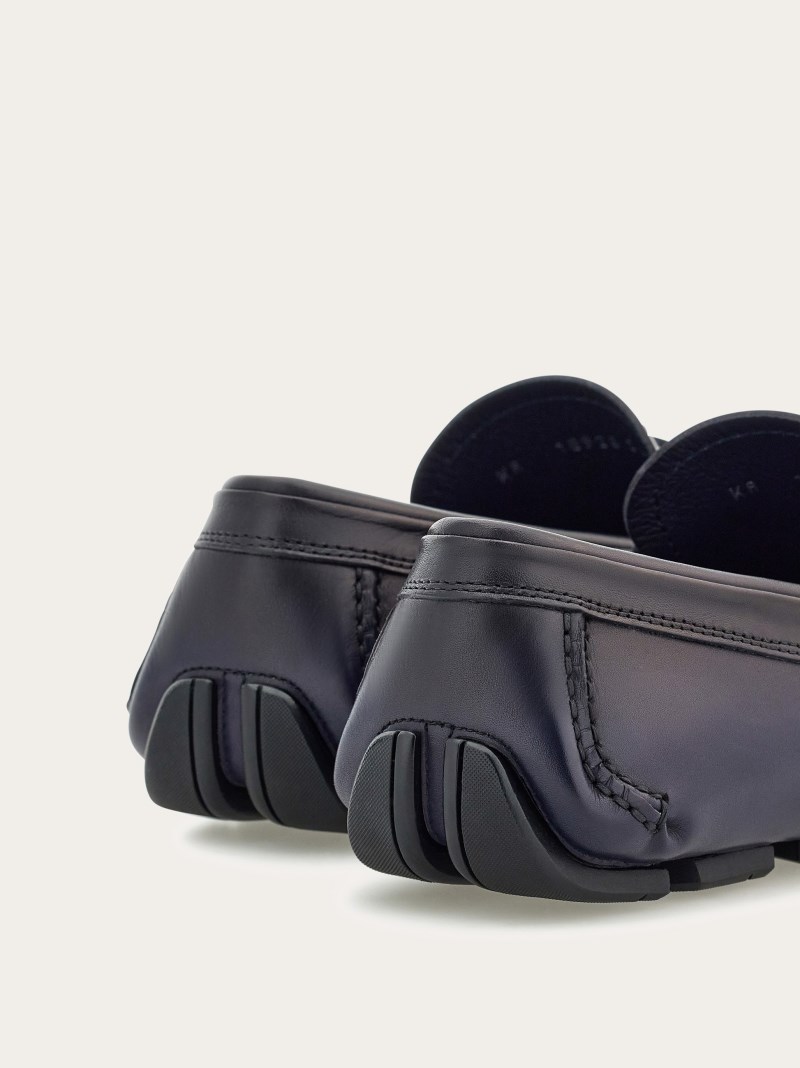 Ferragamo | Men's Driver With Gancini Ornament - Midnight Blue