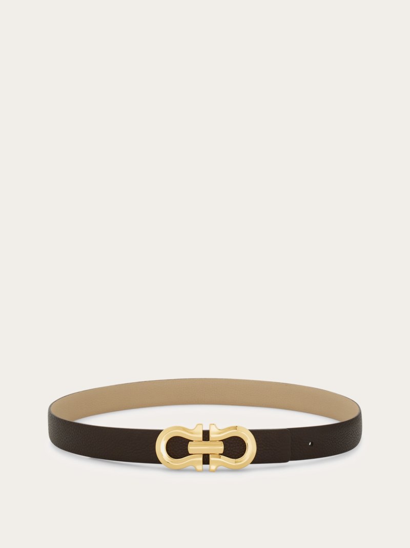 Ferragamo | Women's Reversible Gancini Belt - Testa Di Moro/Stone