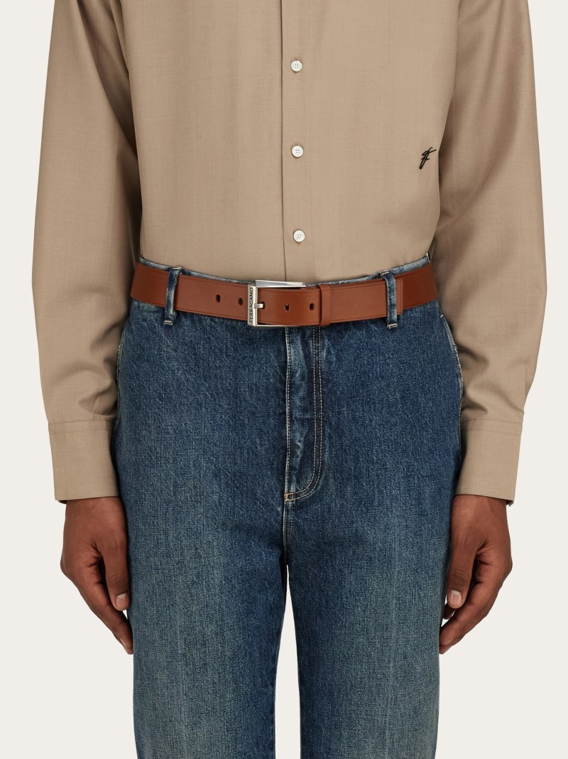 Ferragamo | Men's Fixed Belt - Cognac