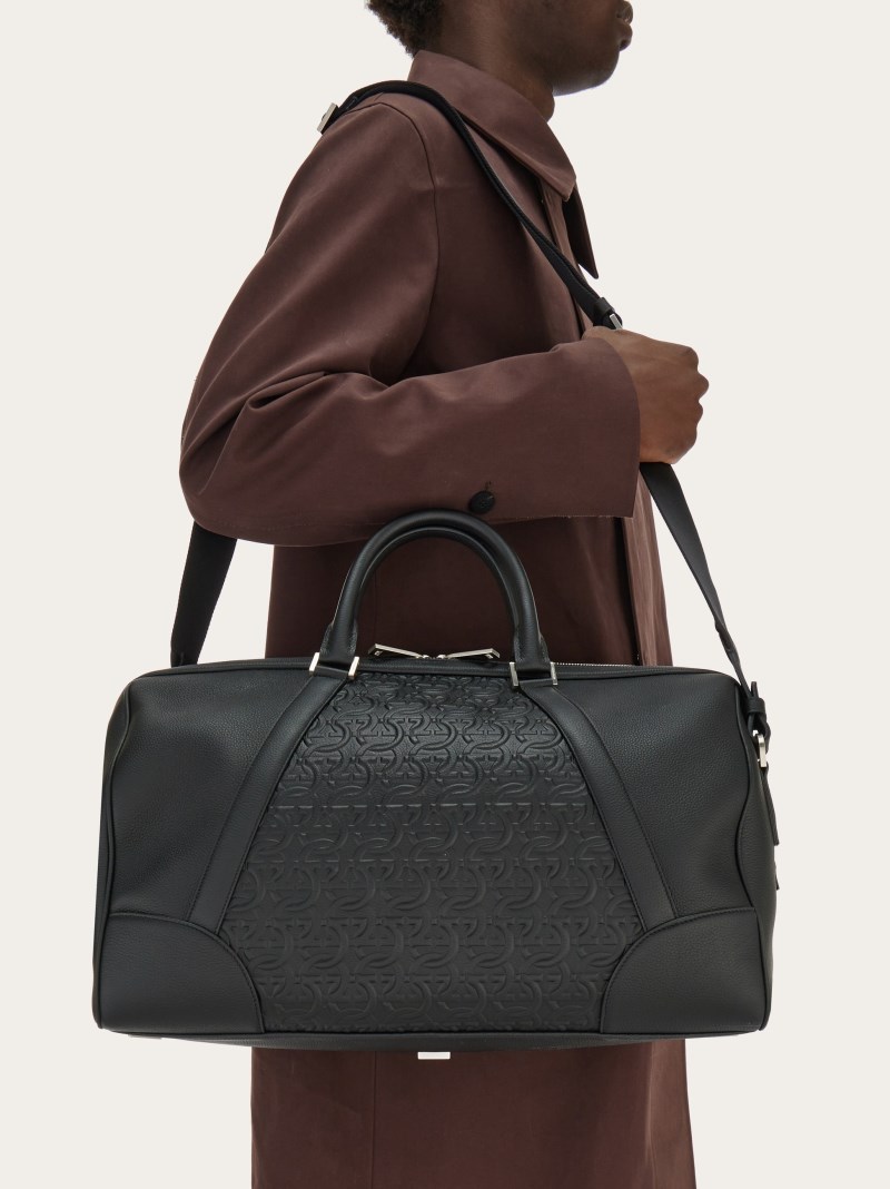 Ferragamo | Men's Embossed Gancini Duffel Bag - Black