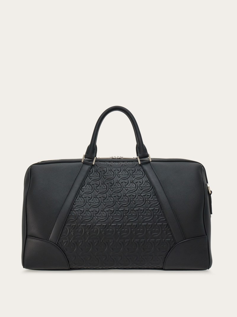Ferragamo | Men's Embossed Gancini Duffel Bag - Black
