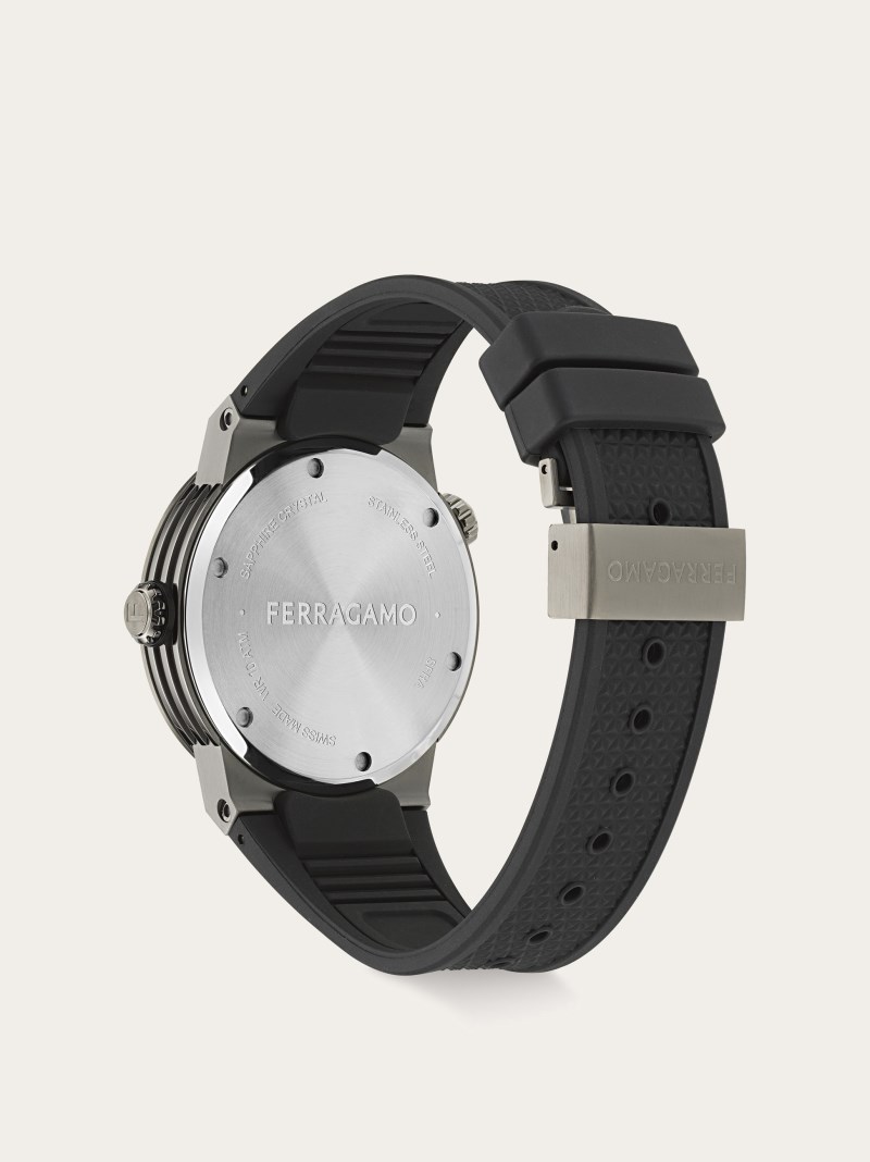 Ferragamo | Men's F-80 Gmt Watch - Stainless Steel And Ip Gun/Black