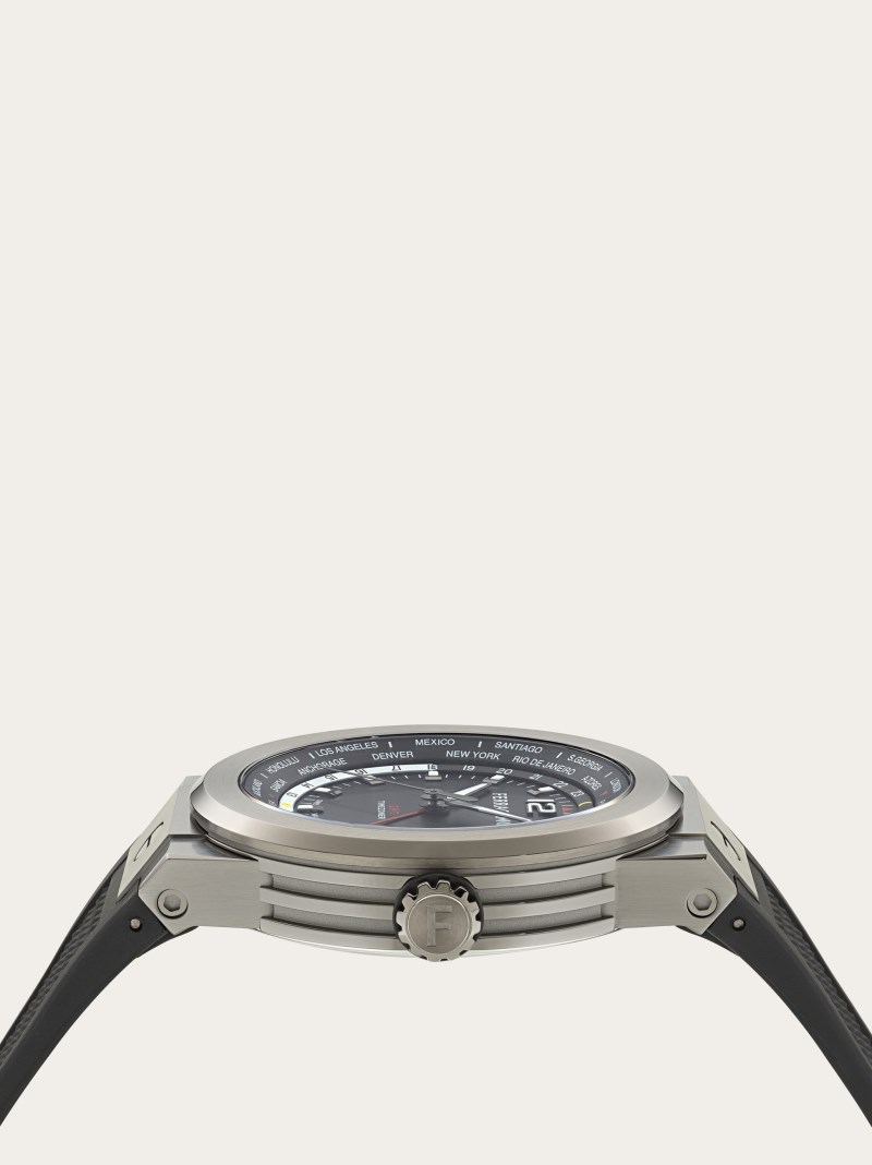 Ferragamo | Men's F-80 Gmt Watch - Stainless Steel And Ip Gun/Black