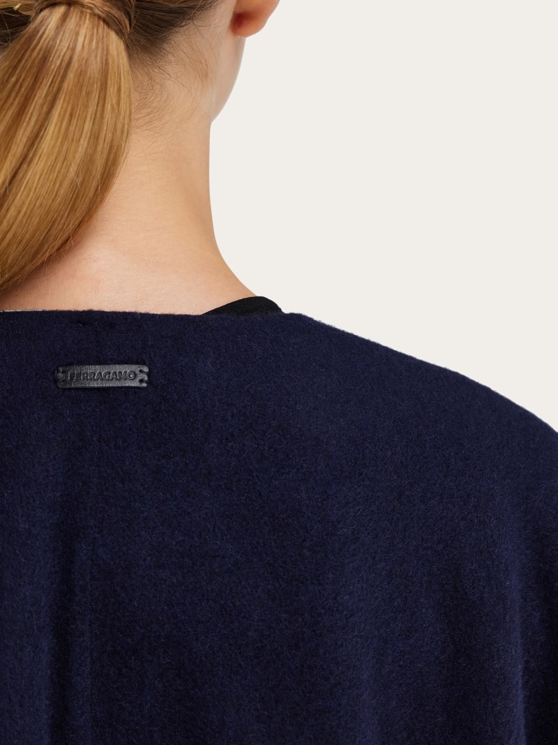 Ferragamo | Women's Day &Amp; Night Print Reversible Cape - Night Blue/Blue