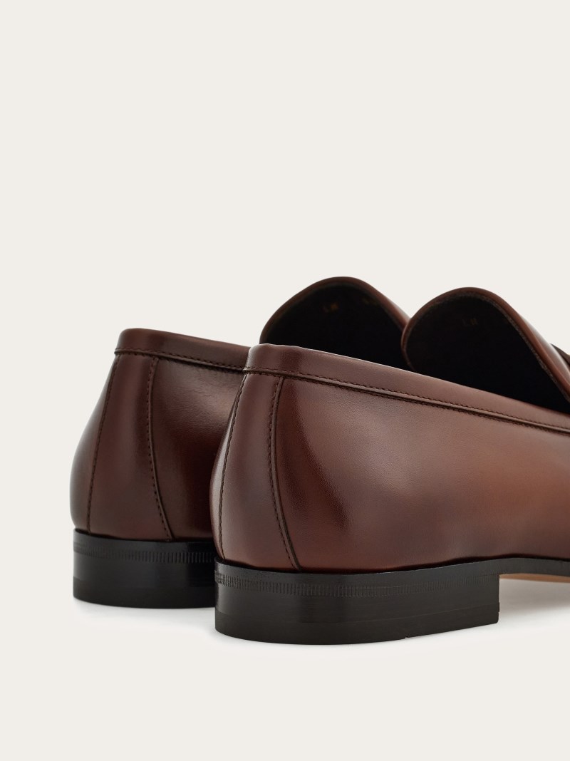 Ferragamo | Men's Moccasin With Gancini Ornament - Brown