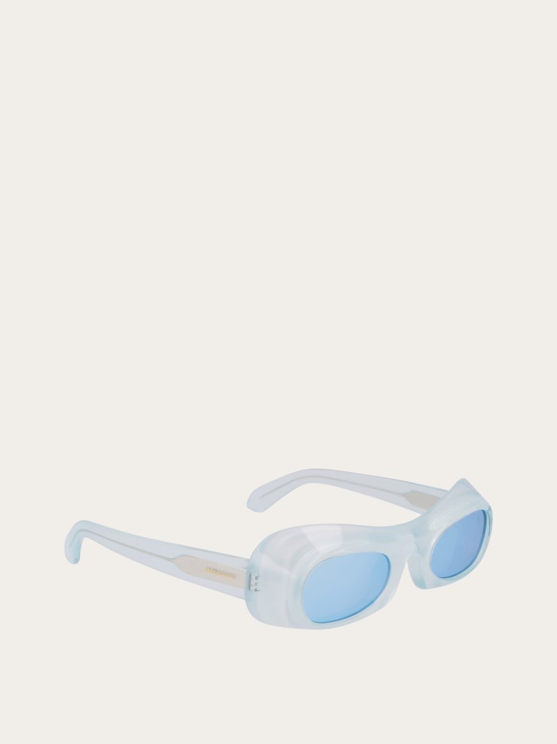 Ferragamo | Men's Sunglasses - Transparent Aqua/Grey