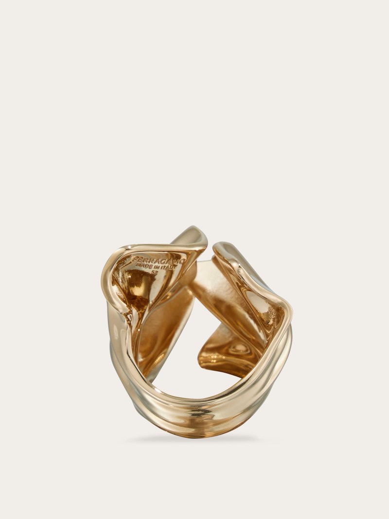 Ferragamo | Women's Drape Ring - Mis 54 - Gold