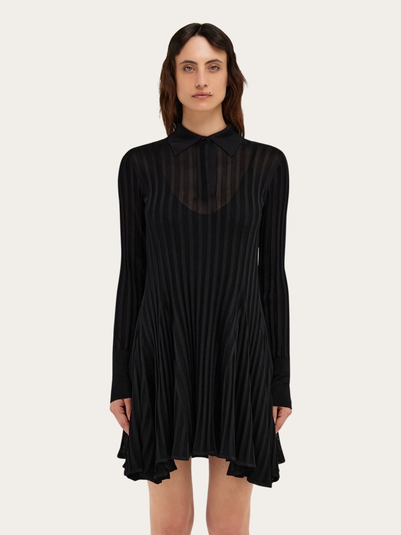 Ferragamo | Women's Ribbed Skater Dress - Black