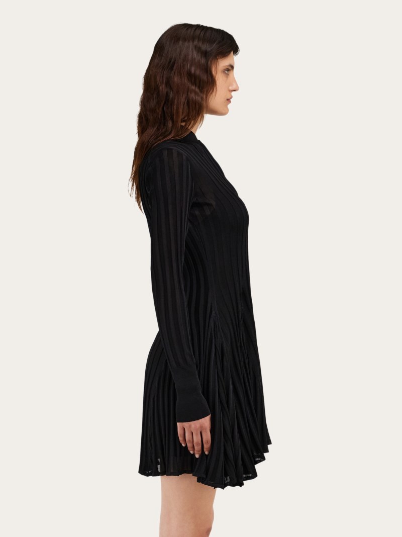 Ferragamo | Women's Ribbed Skater Dress - Black