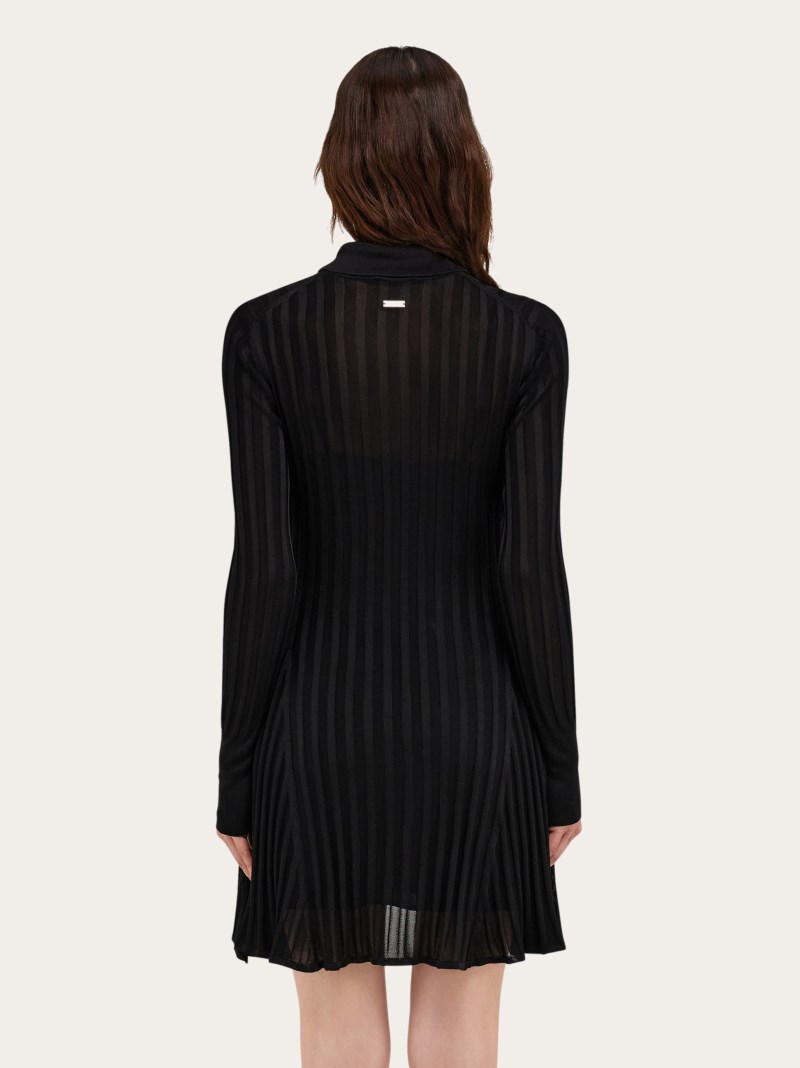 Ferragamo | Women's Ribbed Skater Dress - Black