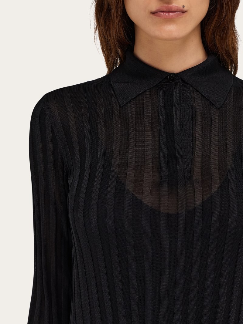 Ferragamo | Women's Ribbed Skater Dress - Black
