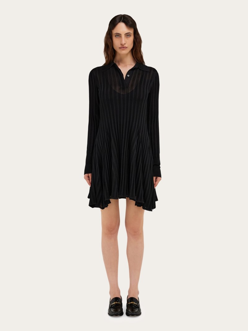 Ferragamo | Women's Ribbed Skater Dress - Black