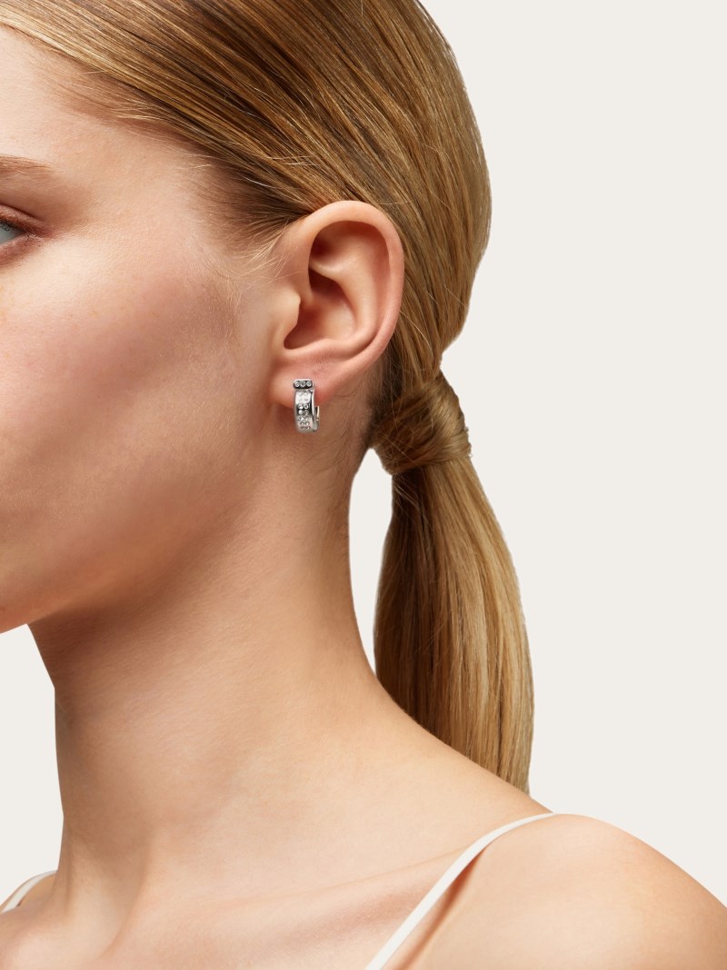 Ferragamo | Women's Gancini Earrings With Crystals - Gold