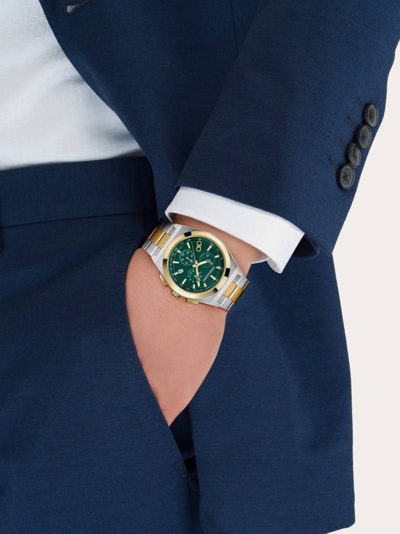 Ferragamo | Women's Vega Upper East Chrono - Ip Yellow Gold/Green