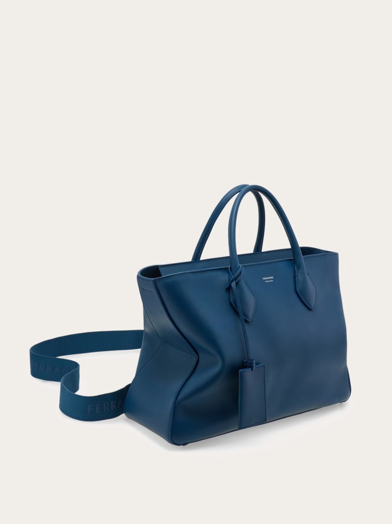 Ferragamo | Men's Tote Bag - Teal Blue