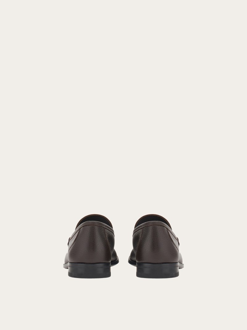 Ferragamo | Men's Moccasin With Gancini Ornament - Dark Brown