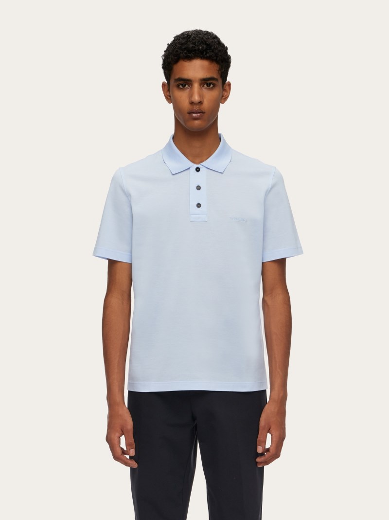 Ferragamo | Men's Polo Shirt - Light Blue