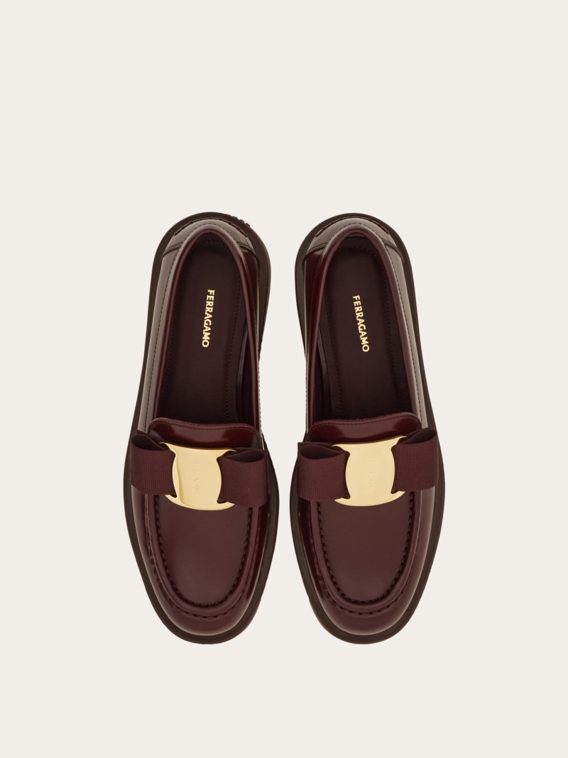 Ferragamo | Women's Chunky Vara Bow Loafer - Oxblood