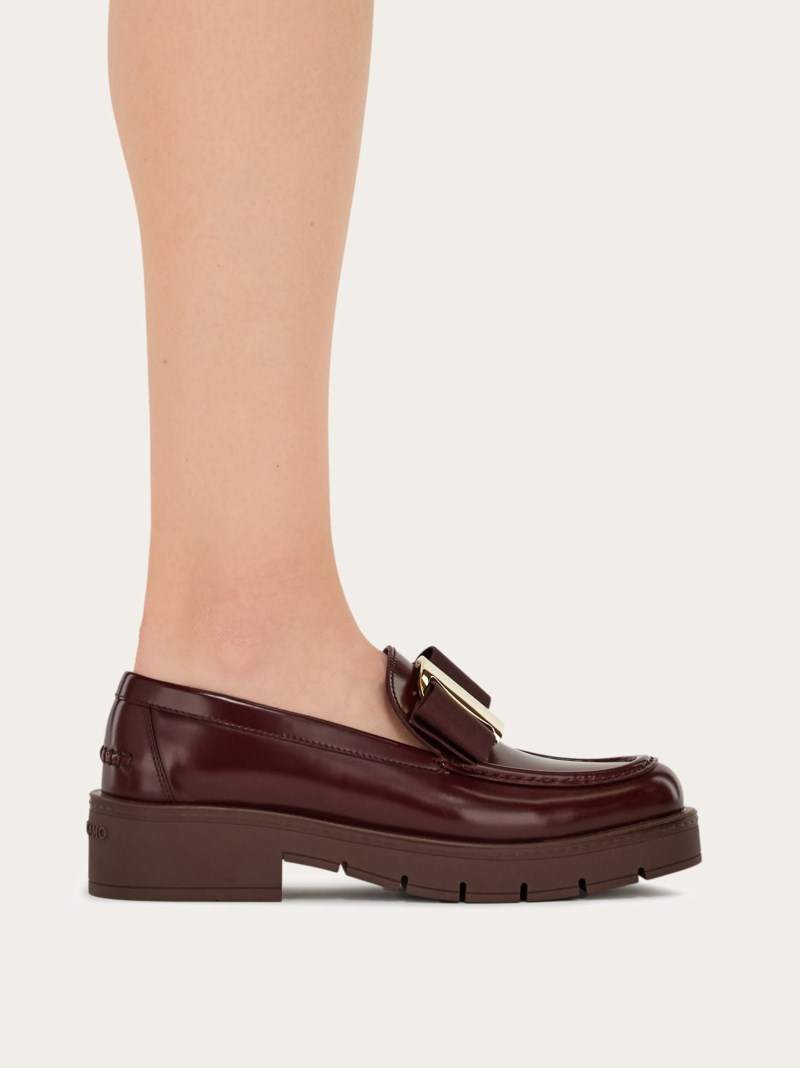 Ferragamo | Women's Chunky Vara Bow Loafer - Oxblood