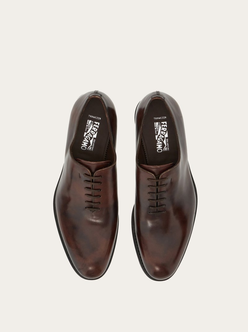 Ferragamo | Men's Tramezza Plain Toe Oxford - Testa Di Moro