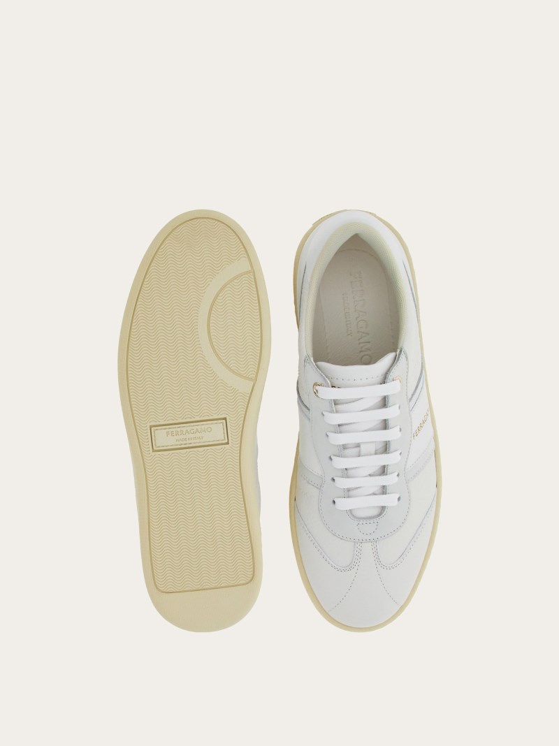 Ferragamo | Women's Low-Top Sneaker With Logo - Optic White