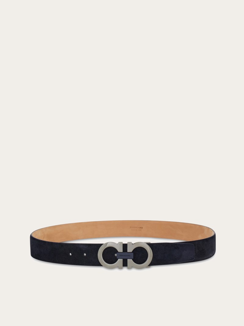 Ferragamo | Men's Adjustable Gancini Belt - Midnight Blue