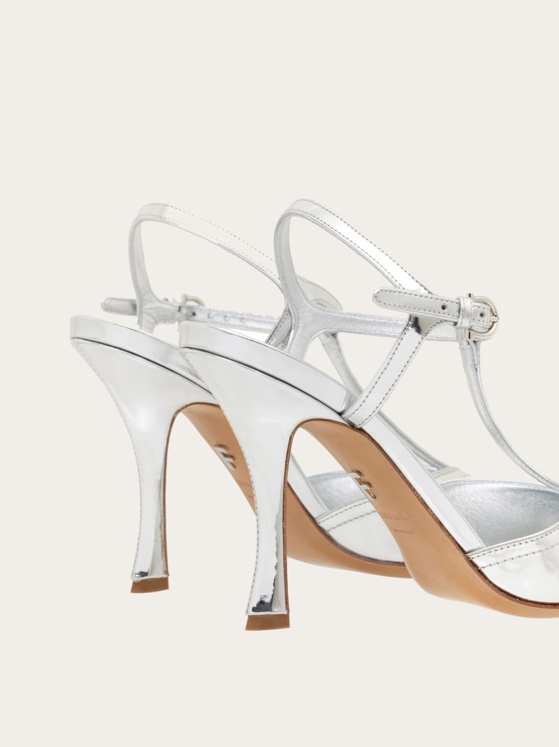 Ferragamo | Women's T-Strap Sandal - Silver