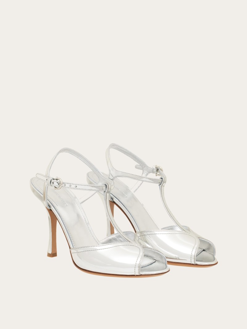 Ferragamo | Women's T-Strap Sandal - Silver