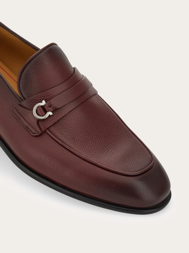 Ferragamo | Men's Moccasin With Gancini Ornament - Cordovan