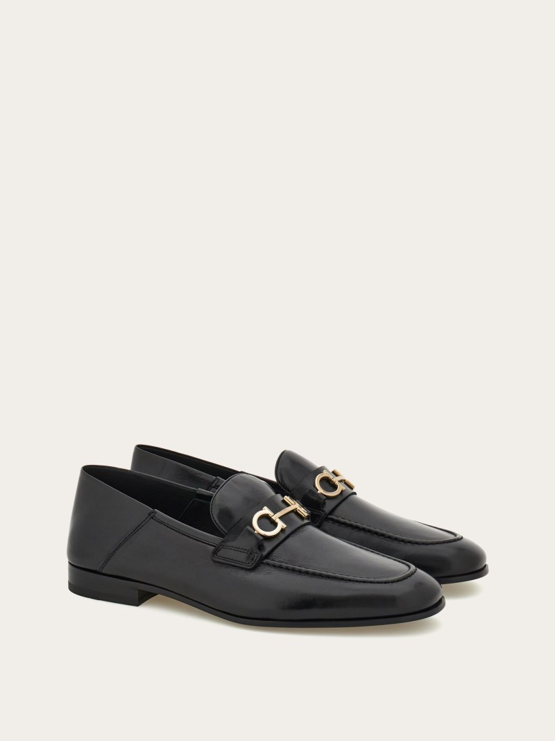 Ferragamo | Men's Hybrid Loafer With Gancini Ornament - Black