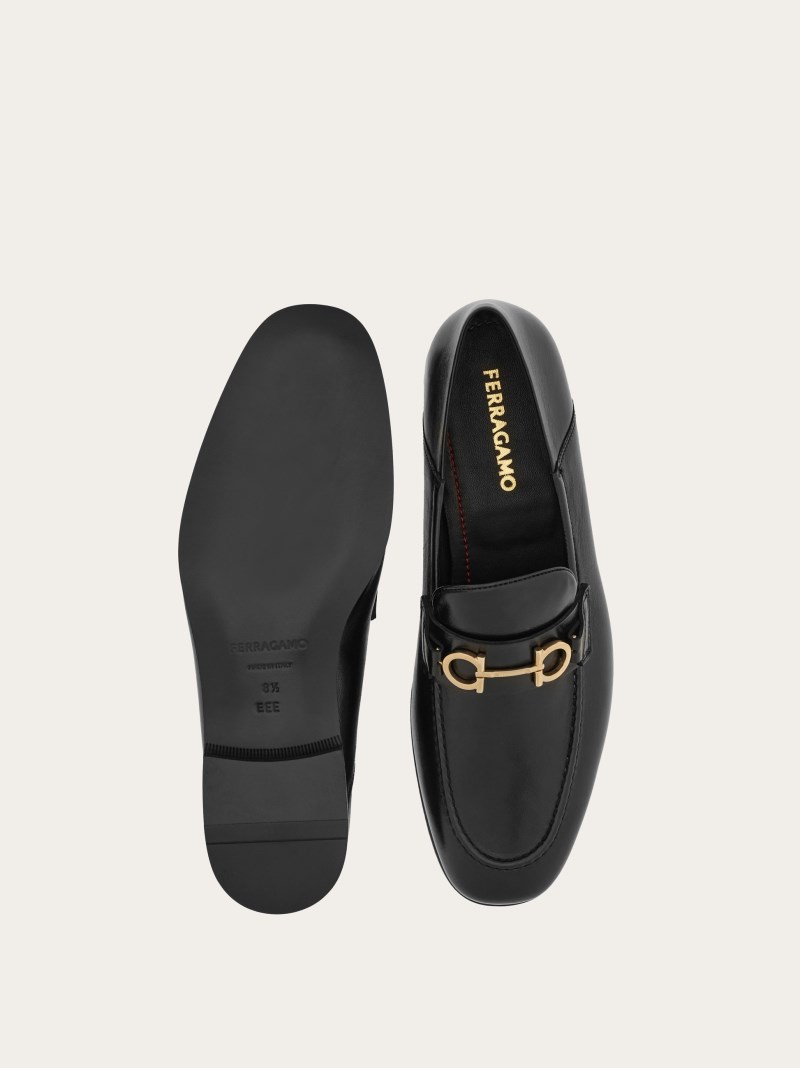 Ferragamo | Men's Hybrid Loafer With Gancini Ornament - Black