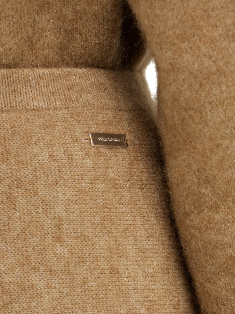 Ferragamo | Women's Asymmetric Alpaca And Silk Blend Skirt - Nude