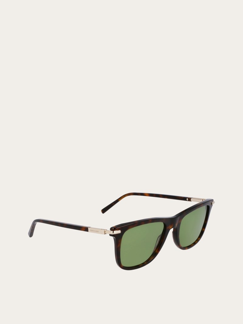 Ferragamo | Men's Sunglasses - Dark Tortoiseshell/Green