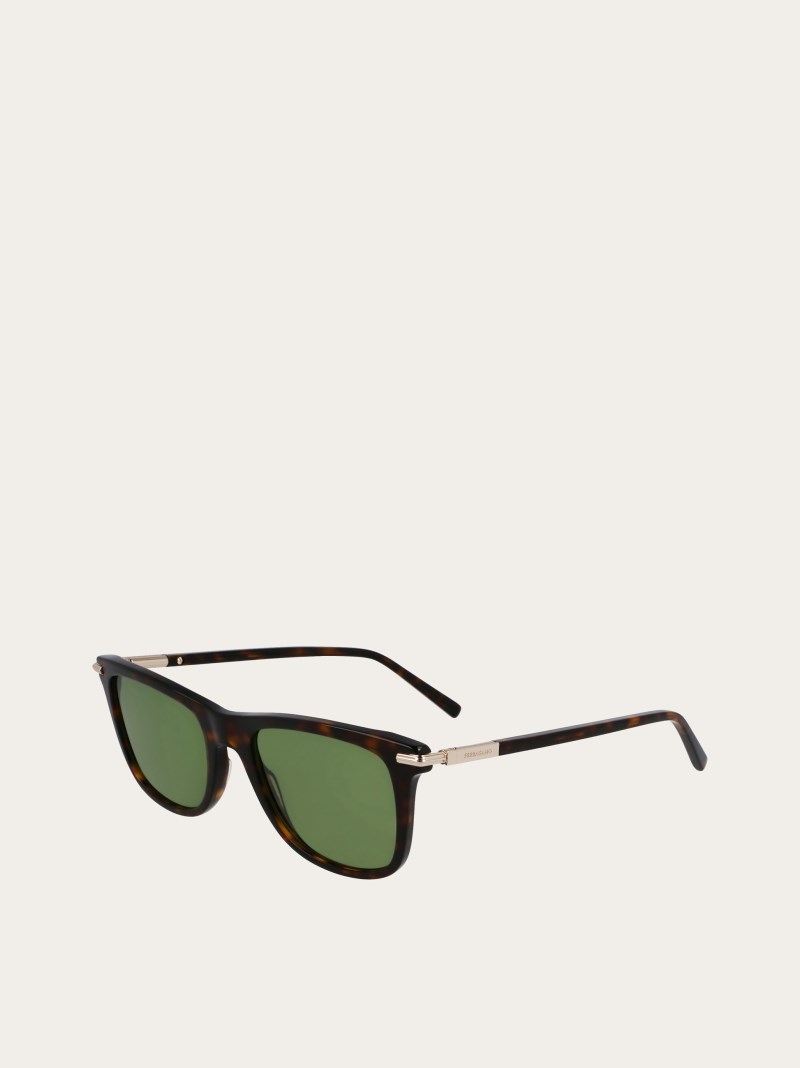Ferragamo | Men's Sunglasses - Dark Tortoiseshell/Green