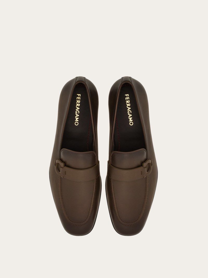 Ferragamo | Men's Gancini Loafer - Cement
