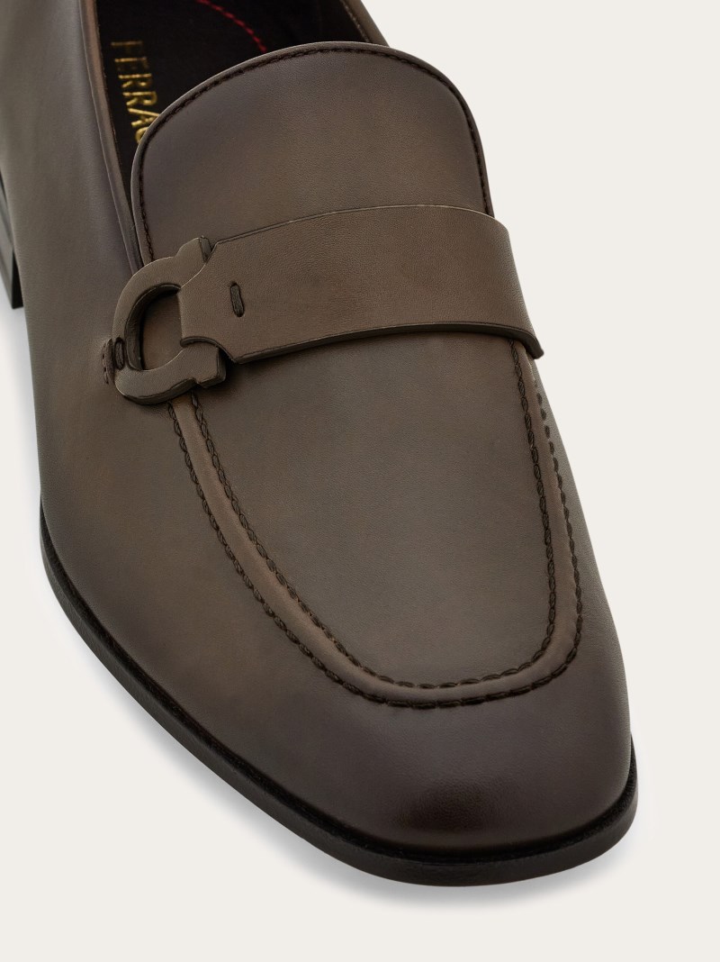 Ferragamo | Men's Gancini Loafer - Cement
