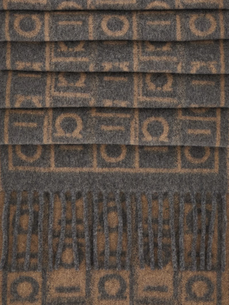 Ferragamo | Men's Monogram Scarf - Grey/Camel