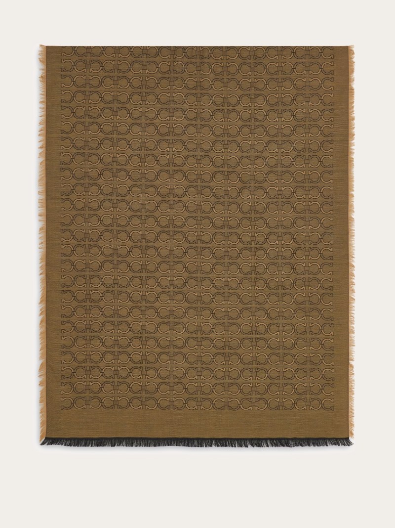 Ferragamo | Men's Silk And Cashmere Stole - Camel