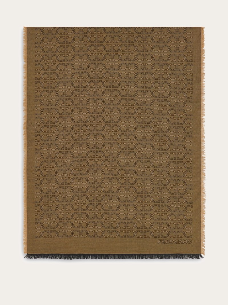 Ferragamo | Men's Silk And Cashmere Stole - Camel