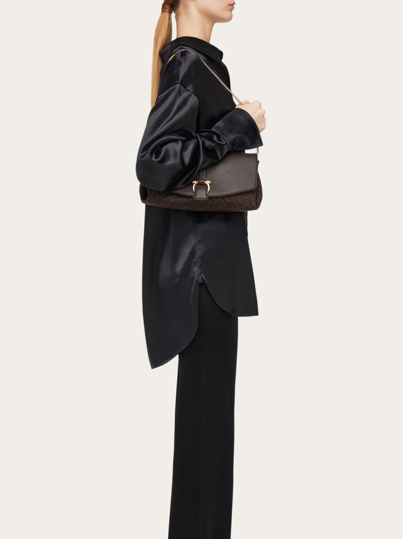Ferragamo | Women's Front Flap Crossbody Bag - Espresso