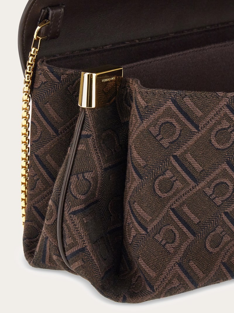 Ferragamo | Women's Front Flap Crossbody Bag - Espresso