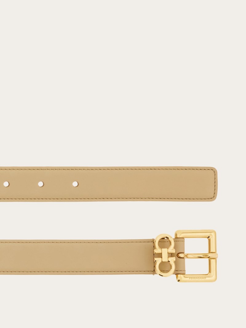 Ferragamo | Women's Double Gancini Fixed Belt - Stone