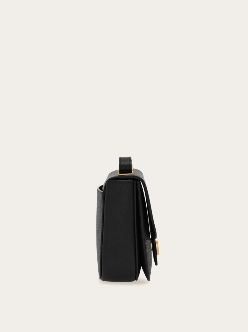Ferragamo | Women's Double Gancini Crossbody Bag - Black