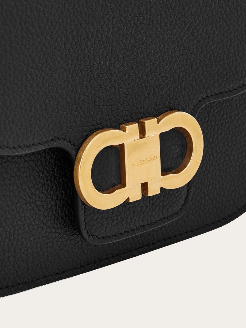 Ferragamo | Women's Double Gancini Crossbody Bag - Black